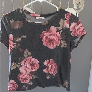 Floral Tee Shirt, Cropped